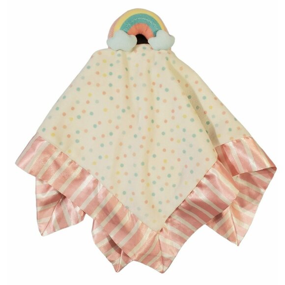 Matilda Jane Lovey Security Blanket Dream Chasers Rainbow Satin Trim Polka Dots - Picture 10 of 10